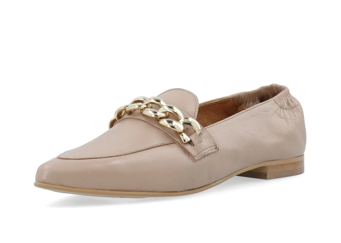 BIATRACEY Leather Chain discount Loafers Nougat